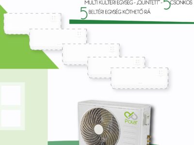 POLAR MULTI SPLIT ,,QUINTETT" 5 BELTÉRIS inverteres kültéri egység 12 kW